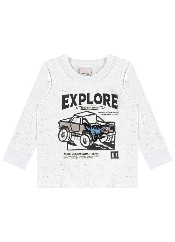 Malwee Kids - Camiseta Explore em Botonê Branco 3