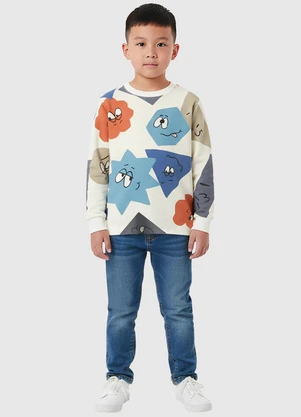 Malwee Kids - Camiseta Formas Geométrica Off White - MALWEE KIDS