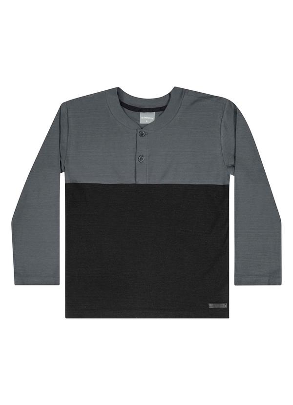 Quimby - Camiseta Gola Portuguesa Infantil Cinza