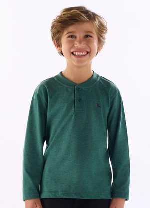 Quimby - Camiseta Gola Ribana Peitilho Verde - QUIMBY