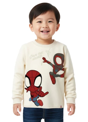 Malwee Kids - Camiseta Homem-Aranha® em Malha Bege - MALWEE KIDS