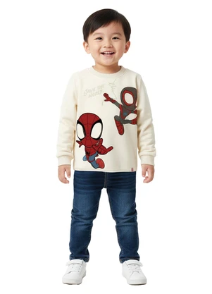 Malwee Kids - Camiseta Homem-Aranha® em Malha Bege - MALWEE KIDS