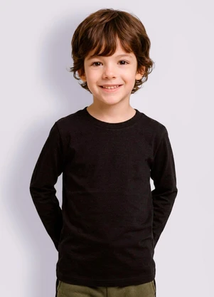 Torra - Camiseta Infantil Básica Manga Longa Preta - TORRA