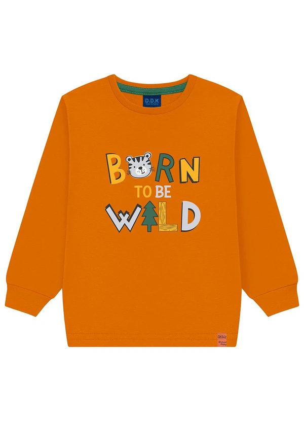 Ddk - Camiseta Infantil de Manga Longa Amarelo