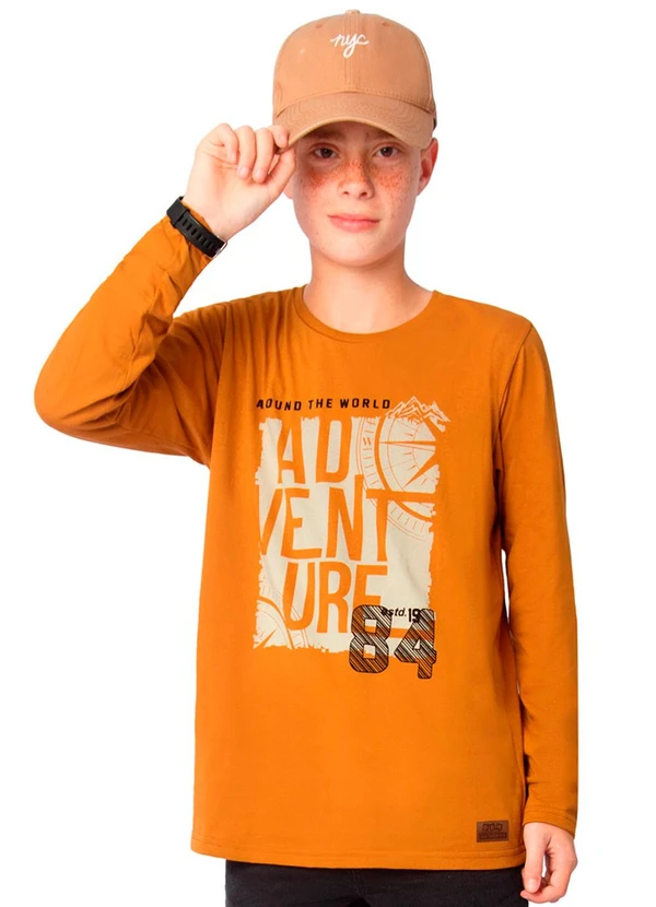 Ddk - Camiseta Infantil de Manga Longa Amarelo