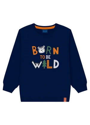 Ddk - Camiseta Infantil de Manga Longa Azul - DDK