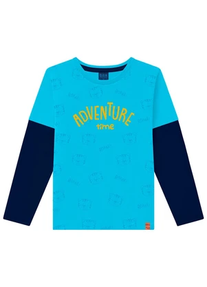 Ddk - Camiseta Infantil de Manga Longa Azul - DDK