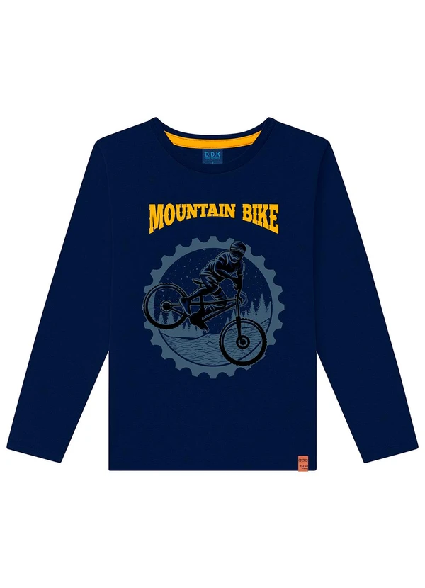 Ddk - Camiseta Infantil de Manga Longa Azul