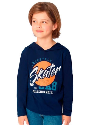 Ddk - Camiseta Infantil de Manga Longa Azul - DDK