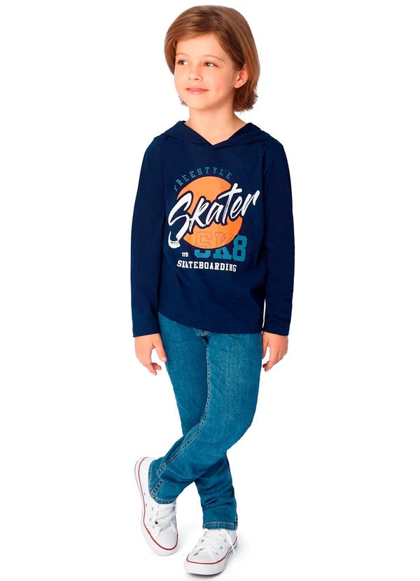 Ddk - Camiseta Infantil de Manga Longa Azul 2