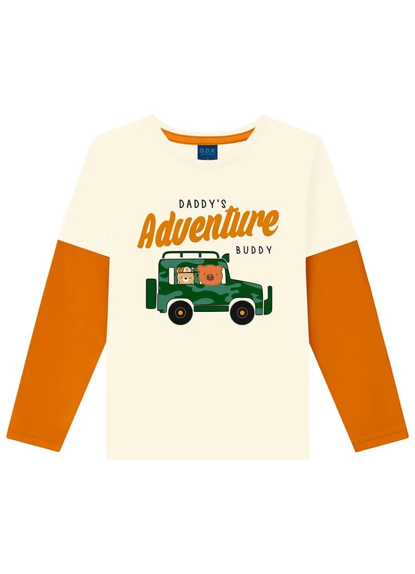Ddk - Camiseta Infantil de Manga Longa Bege 3