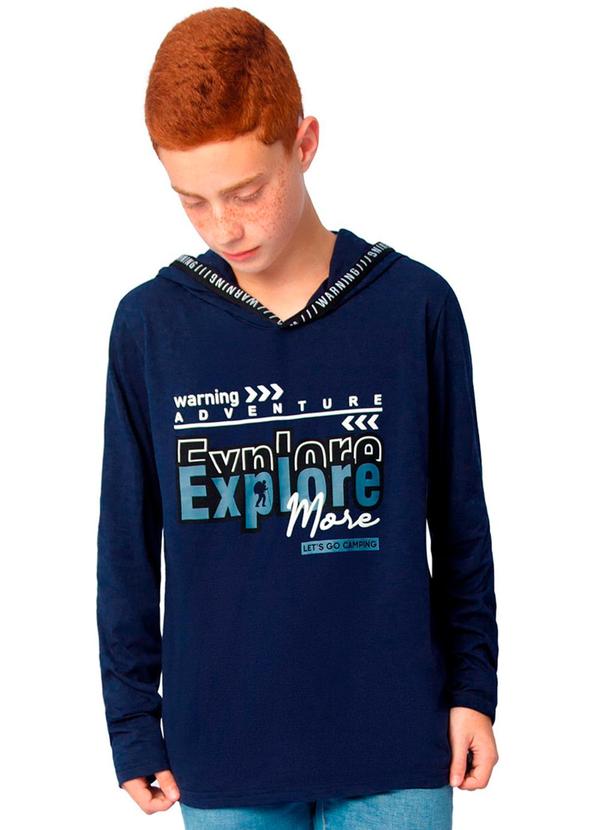 Ddk - Camiseta Infantil de Manga Longa com Capuz Azul