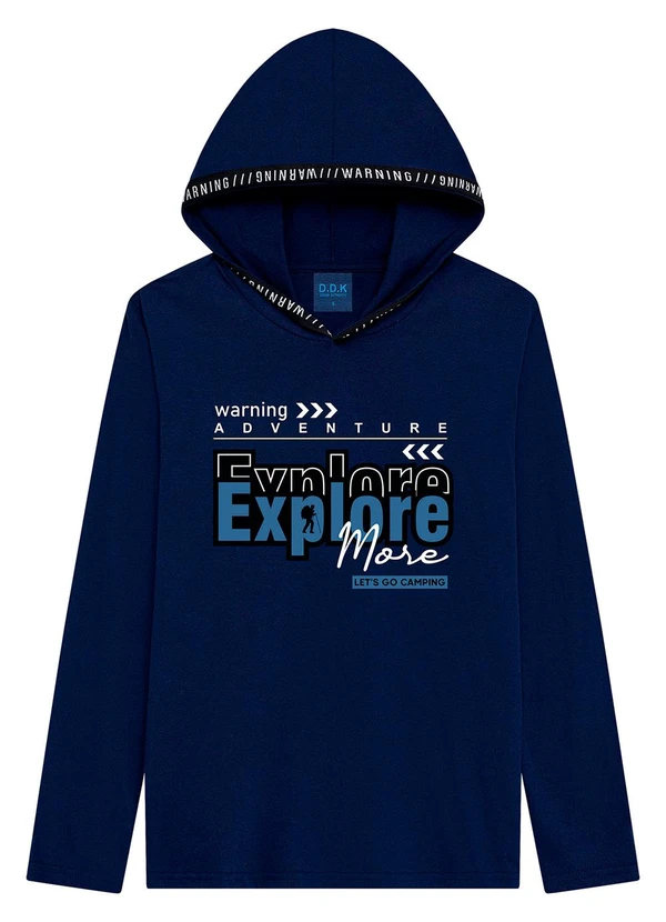 Ddk - Camiseta Infantil de Manga Longa com Capuz Azul 3