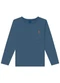 Ddk - Camiseta Infantil de Manga Longa Piquet Azul - variação: Azul