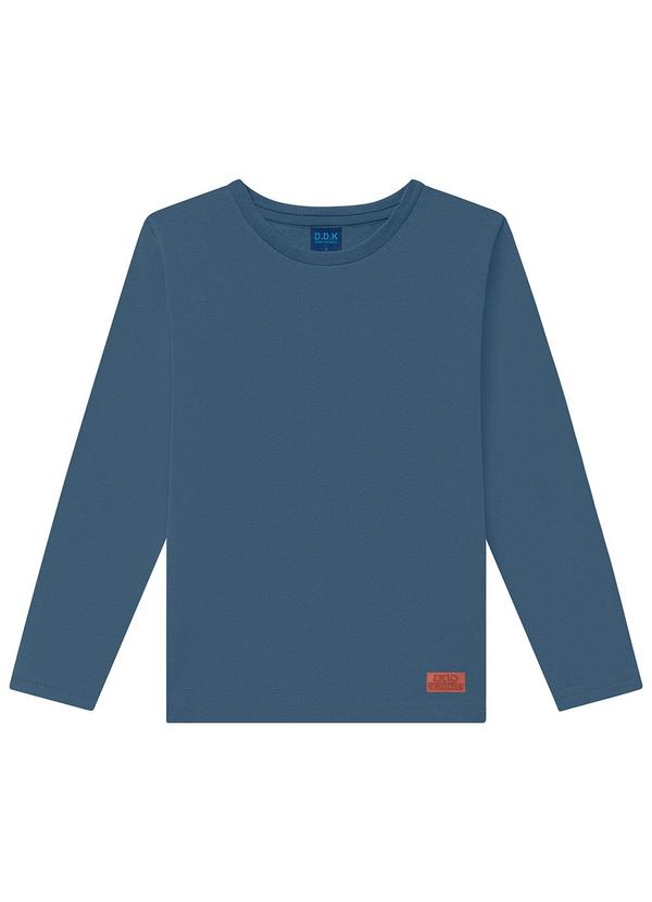 Ddk - Camiseta Infantil de Manga Longa Piquet Azul