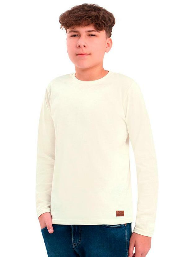 Ddk - Camiseta Infantil de Manga Longa Piquet Bege