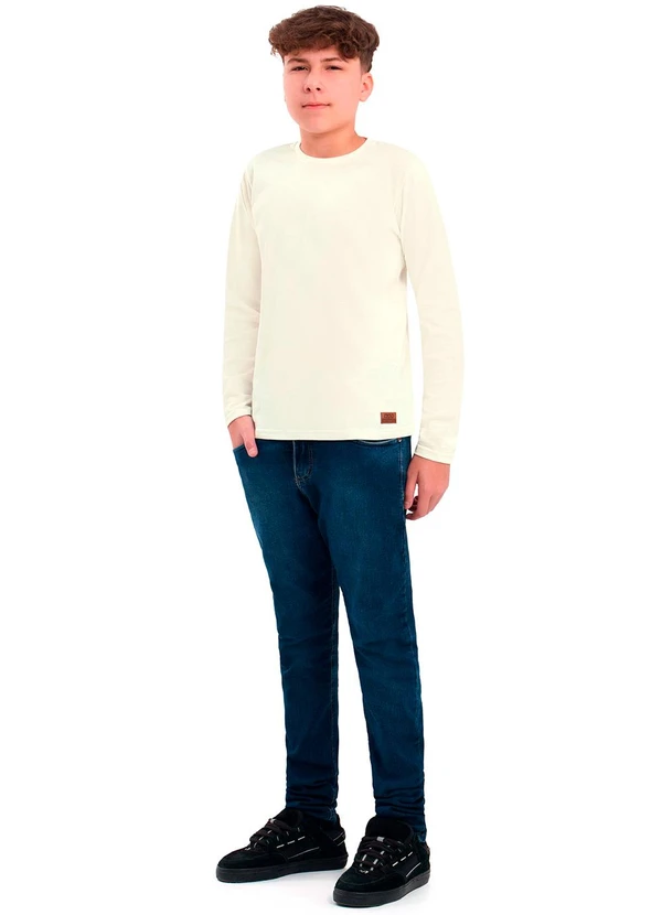 Ddk - Camiseta Infantil de Manga Longa Piquet Bege 2