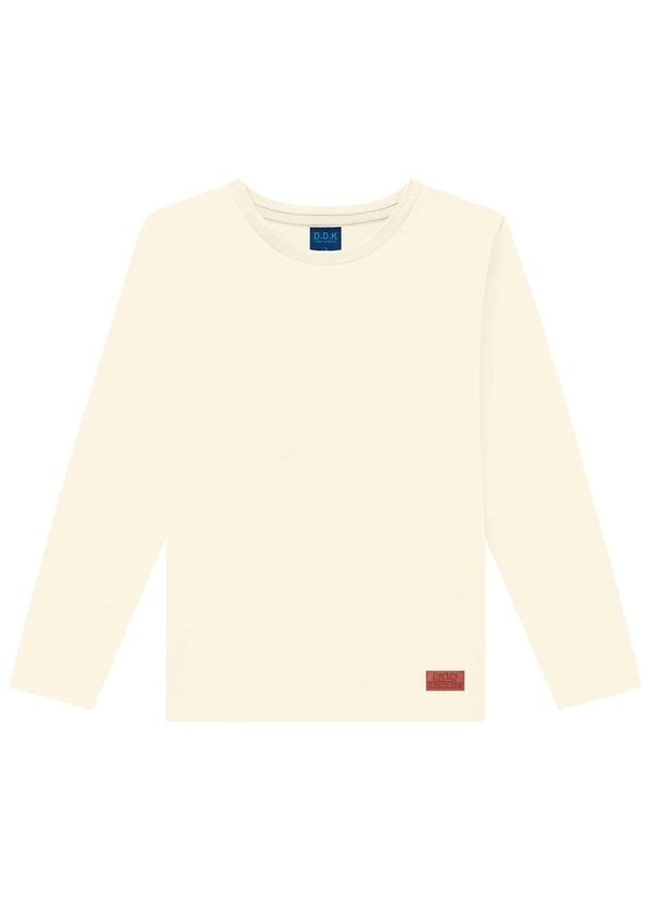 Ddk - Camiseta Infantil de Manga Longa Piquet Bege 3