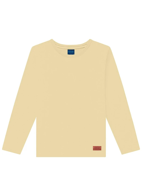 Ddk - Camiseta Infantil de Manga Longa Piquet Marrom