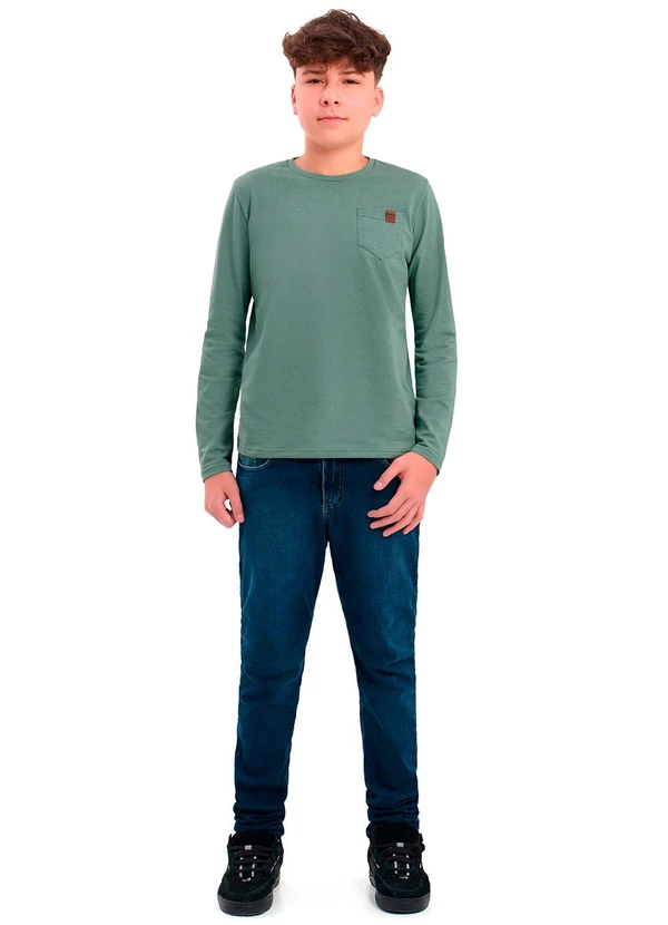 Ddk - Camiseta Infantil de Manga Longa Piquet Verde 2