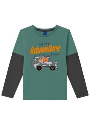 Ddk - Camiseta Infantil de Manga Longa Verde - DDK