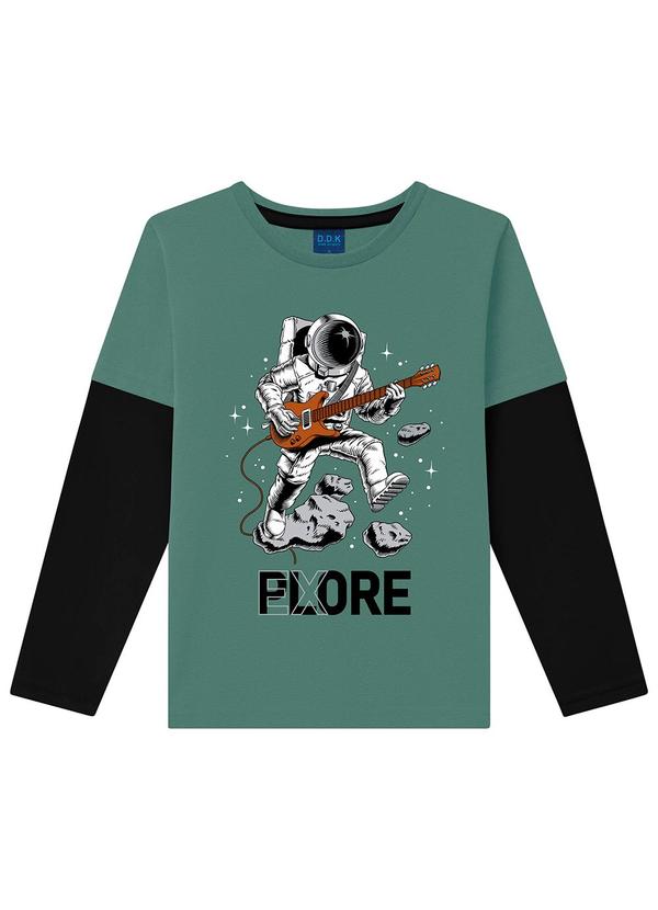 Ddk - Camiseta Infantil de Manga Longa Verde