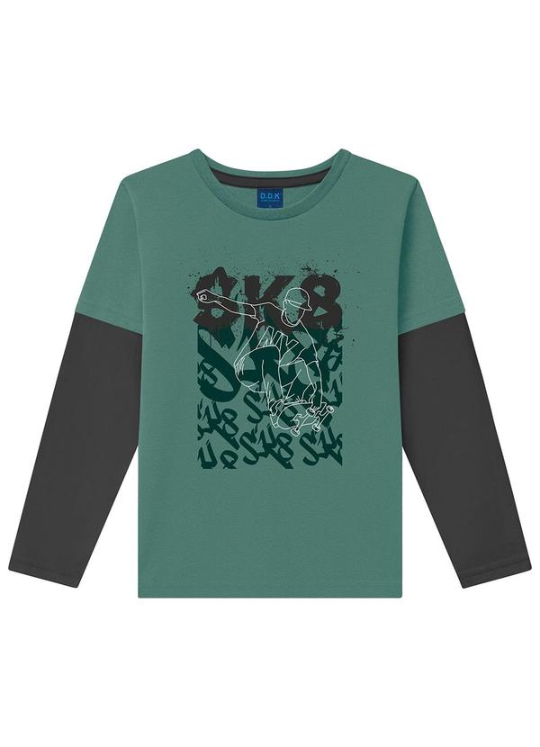 Ddk - Camiseta Infantil de Manga Longa Verde 3