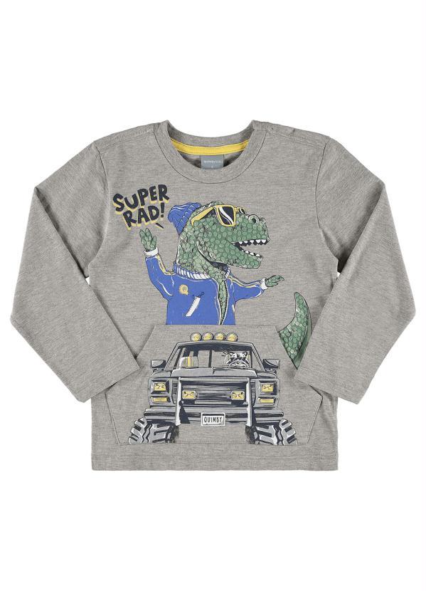 Quimby - Camiseta Infantil Dino Menino Cinza 3