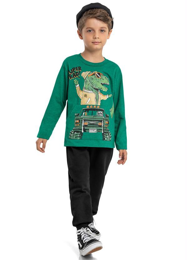 Quimby - Camiseta Infantil Dino Menino Verde 2