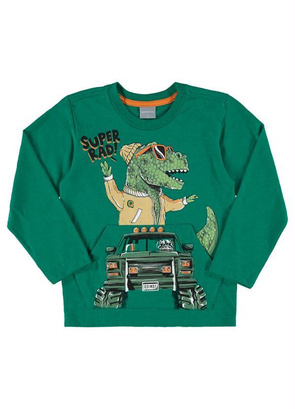 Quimby - Camiseta Infantil Dino Menino Verde 1
