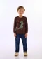 Up Baby - Camiseta Infantil Dinossauro Marrom - variação:  