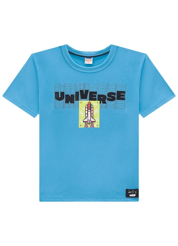 Marlan - Camiseta Infantil em Meia Malha Penteada Azul 3