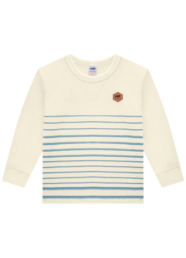 Marlan - Camiseta Infantil em Meia Malha Penteada Bege