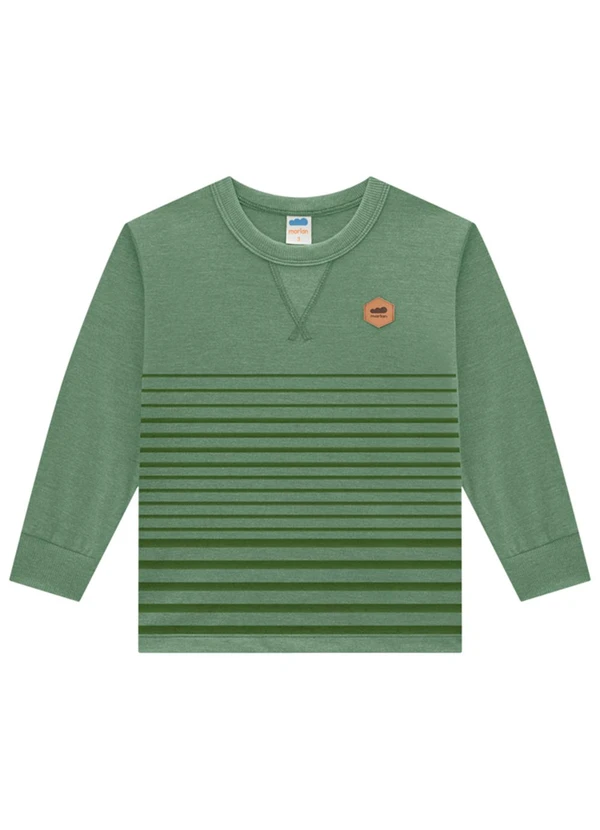 Marlan - Camiseta Infantil em Meia Malha Penteada Verde 2