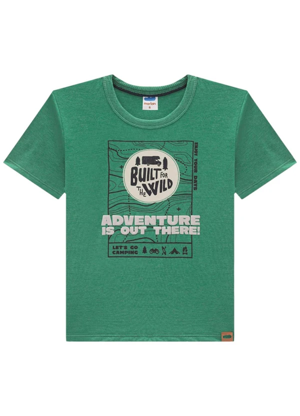 Marlan - Camiseta Infantil em Meia Malha Penteada Verde