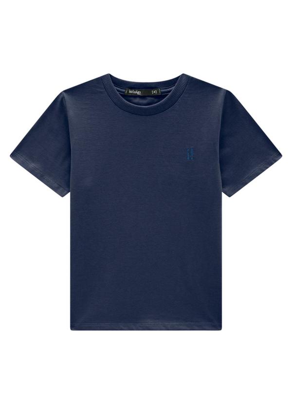 Ioluig - Camiseta Infantil em Meia Malha Penteado Azul