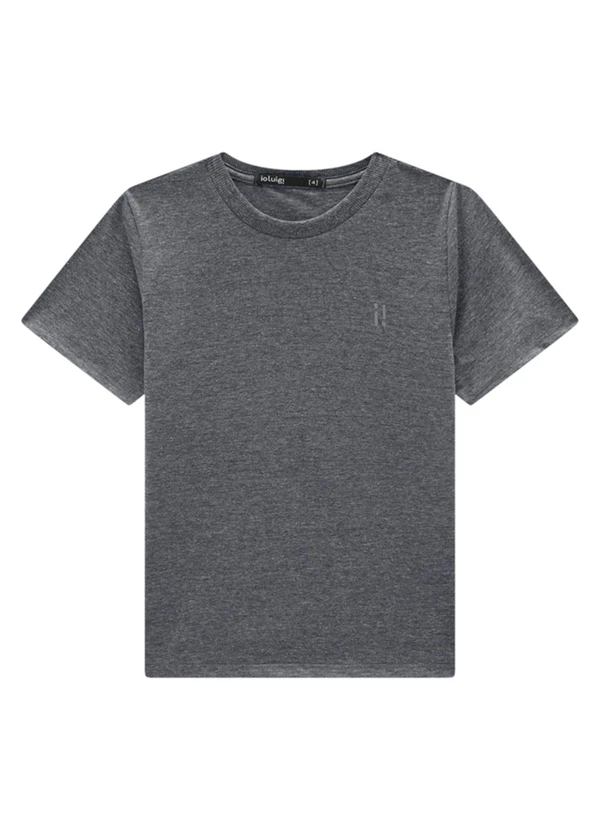 Ioluig - Camiseta Infantil em Meia Malha Penteado Cinza 1