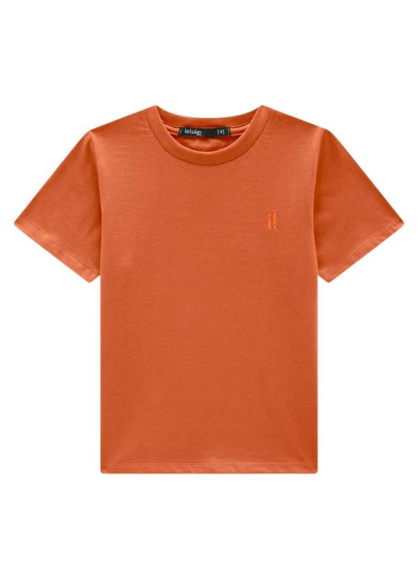 Ioluig - Camiseta Infantil em Meia Malha Penteado Laranja