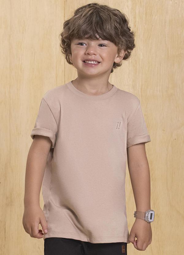 Ioluig - Camiseta Infantil em Meia Malha Penteado Marrom