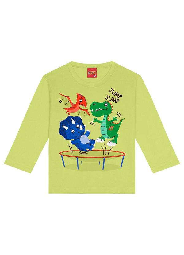 Kyly - Camiseta Infantil Estampa de Dinossauros Verde