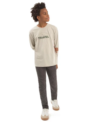 Ddk - Camiseta Infantil Exploring Bege - DDK