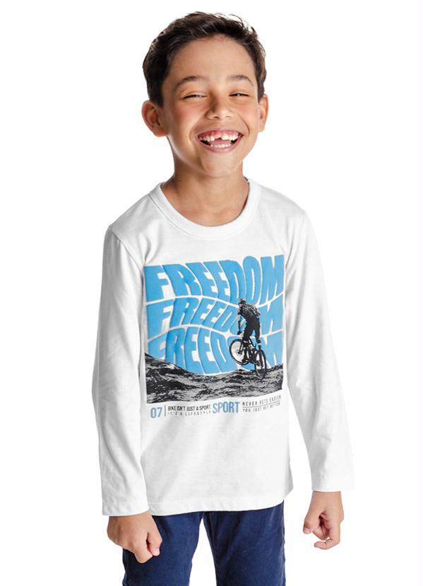 Rovi Kids - Camiseta Infantil Freedom Branco