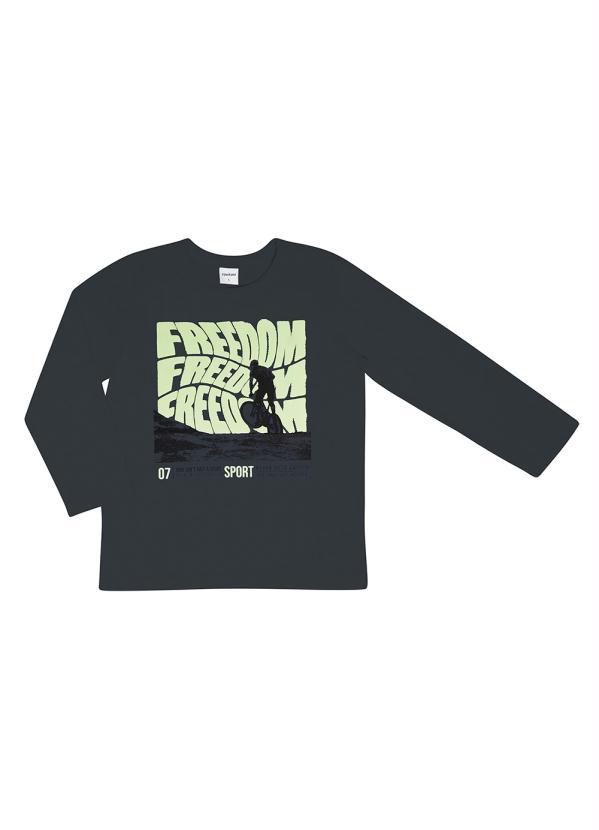 Rovi Kids - Camiseta Infantil Freedom Cinza