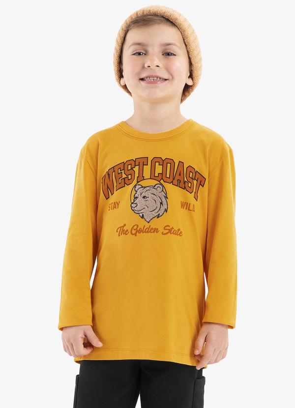 Rovi Kids - Camiseta Infantil Manga Longa Amarelo