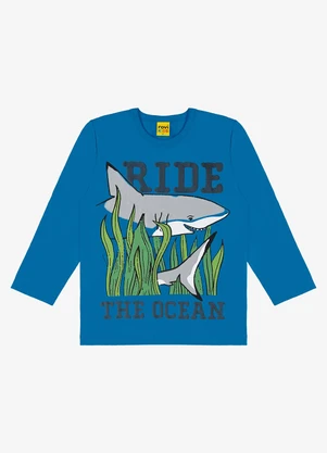 Rovi Kids - Camiseta Infantil Manga Longa Azul - ROVI KIDS