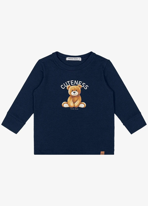 Trick Nick - Camiseta Infantil Manga Longa Azul