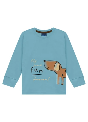 Ddk - Camiseta Infantil Manga Longa Azul - DDK