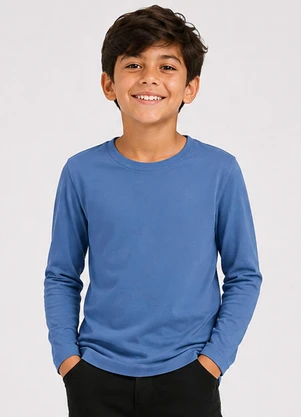 Select - Camiseta Infantil Manga Longa Azul - SELECT