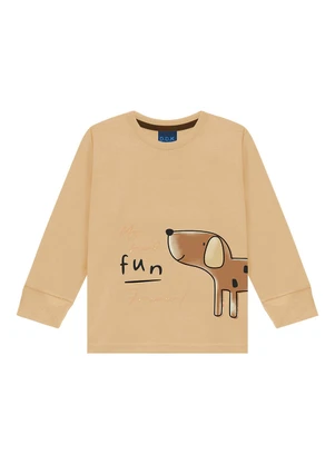 Ddk - Camiseta Infantil Manga Longa Bege - DDK
