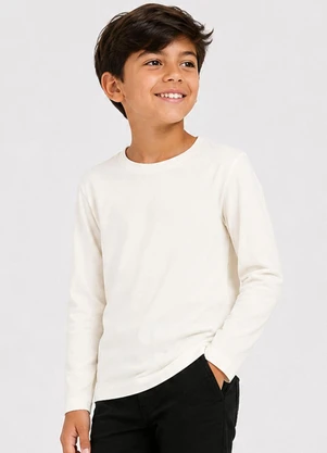 Select - Camiseta Infantil Manga Longa Bege - SELECT